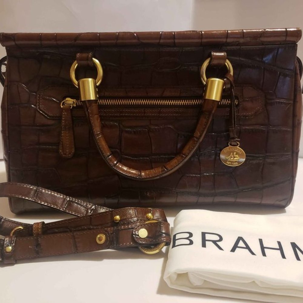 Brahmin Vintage Nadine Espresso Eros Leather Bag